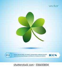 Leaf clover sign icon. Ecology concept. Flat design style.