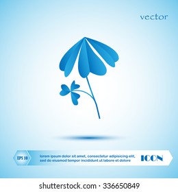 Leaf clover sign icon. Ecology concept. Flat design style.