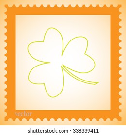 Leaf clover sign icon. Ecology concept. Flat design style.