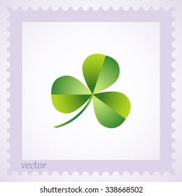 Leaf clover sign icon. Ecology concept. Flat design style.