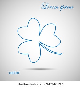 Leaf clover sign icon. Ecology concept. Flat design style.