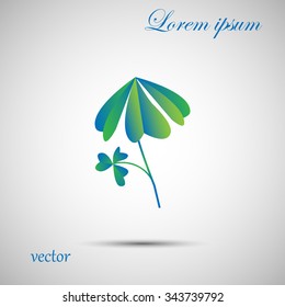 Leaf clover sign icon. Ecology concept. Flat design style.