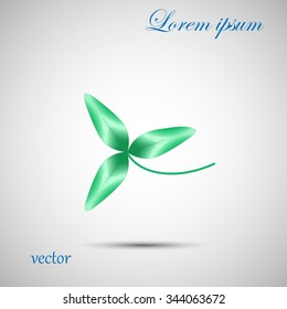 Leaf clover sign icon. Ecology concept. Flat design style.