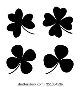 Leaf clover sign icon. Ecology concept. Flat design style.