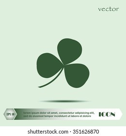 Leaf clover sign icon. Ecology concept. Flat design style.