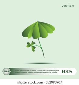 Leaf clover sign icon. Ecology concept. Flat design style.