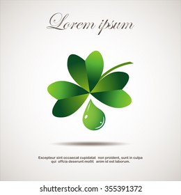 Leaf clover sign icon. Ecology concept. Flat design style.