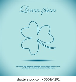 Leaf clover sign icon. Ecology concept. Flat design style.