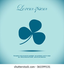 Leaf clover sign icon. Ecology concept. Flat design style.