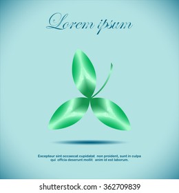 Leaf clover sign icon. Ecology concept. Flat design style.