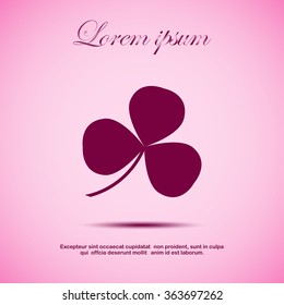 Leaf clover sign icon. Ecology concept. Flat design style.