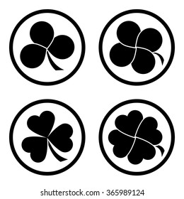 Leaf clover sign icon. Ecology concept. Flat design style.