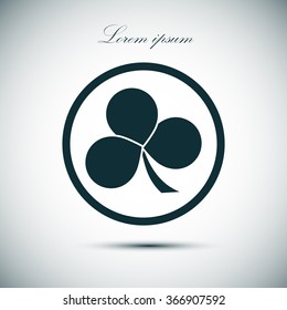 Leaf clover sign icon. Ecology concept. Flat design style.