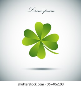 Leaf clover sign icon. Ecology concept. Flat design style.