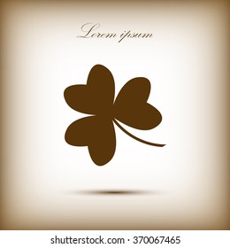 Leaf clover sign icon. Ecology concept. Flat design style.