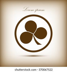 Leaf clover sign icon. Ecology concept. Flat design style.