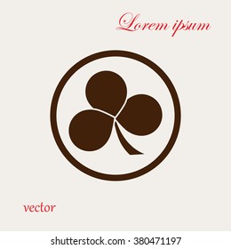 Leaf clover sign icon. Ecology concept. Flat design style.