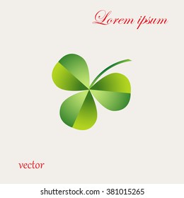 Leaf clover sign icon. Ecology concept. Flat design style.