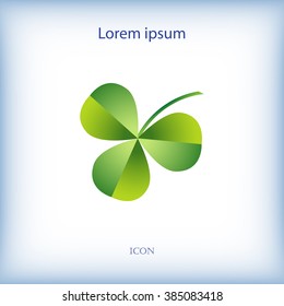 Leaf clover sign icon. Ecology concept. Flat design style.