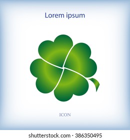 Leaf clover sign icon. Ecology concept. Flat design style.