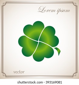 Leaf clover sign icon. Ecology concept. Flat design style.