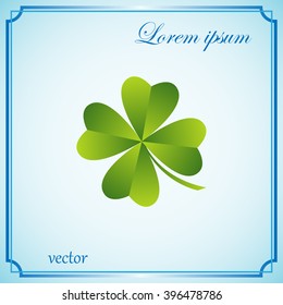 Leaf clover sign icon. Ecology concept. Flat design style.