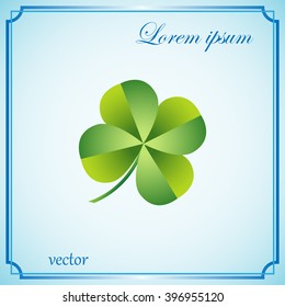 Leaf clover sign icon. Ecology concept. Flat design style.