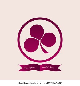 Leaf clover sign icon. Ecology concept. Flat design style.