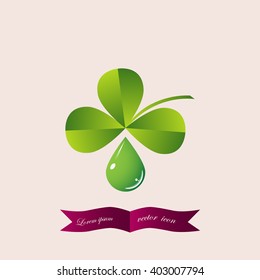 Leaf clover sign icon. Ecology concept. Flat design style.