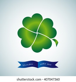 Leaf clover sign icon. Ecology concept. Flat design style, vector