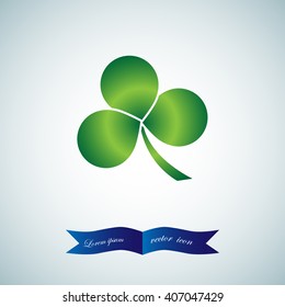 Leaf clover sign icon. Ecology concept. Flat design style, vector