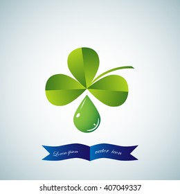 Leaf clover sign icon. Ecology concept. Flat design style, vector