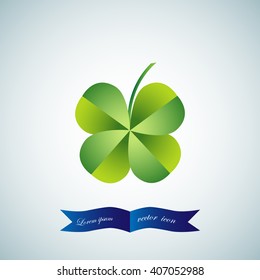 Leaf clover sign icon. Ecology concept. Flat design style, vector