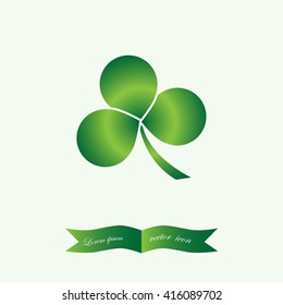 Leaf clover sign icon. Ecology concept. Flat design style.