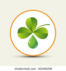 Leaf clover sign icon. Ecology concept. Flat design style.