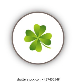 Leaf clover sign icon. Ecology concept. Flat design style.