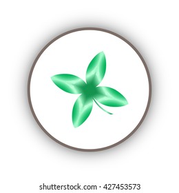 Leaf clover sign icon. Ecology concept. Flat design style.