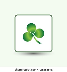 Leaf clover sign icon. Ecology concept. Flat design style.
