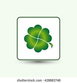 Leaf clover sign icon. Ecology concept. Flat design style.