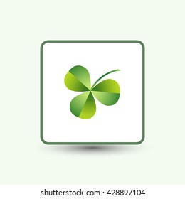 Leaf clover sign icon. Ecology concept. Flat design style.