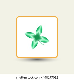 Leaf clover sign icon. Ecology concept. Flat design style.