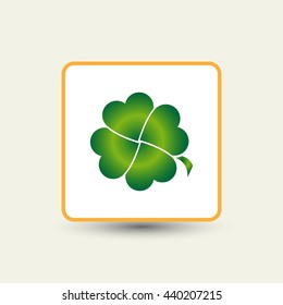 Leaf clover sign icon. Ecology concept. Flat design style.