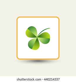 Leaf clover sign icon. Ecology concept. Flat design style.