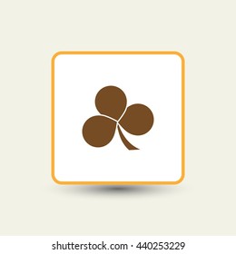 Leaf clover sign icon. Ecology concept. Flat design style.