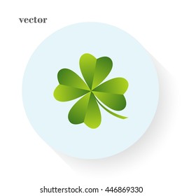 Leaf clover sign icon. Ecology concept. Flat design style.