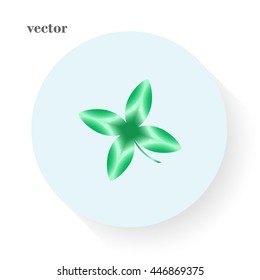 Leaf clover sign icon. Ecology concept. Flat design style.