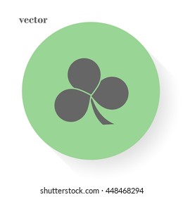 Leaf clover sign icon. Ecology concept. Flat design style.