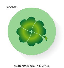 Leaf clover sign icon. Ecology concept. Flat design style.