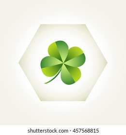 Leaf clover sign icon. Ecology concept. Flat design style.