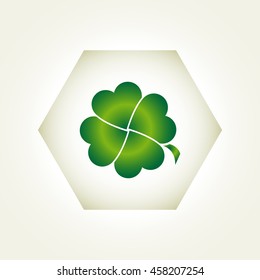 Leaf clover sign icon. Ecology concept. Flat design style.